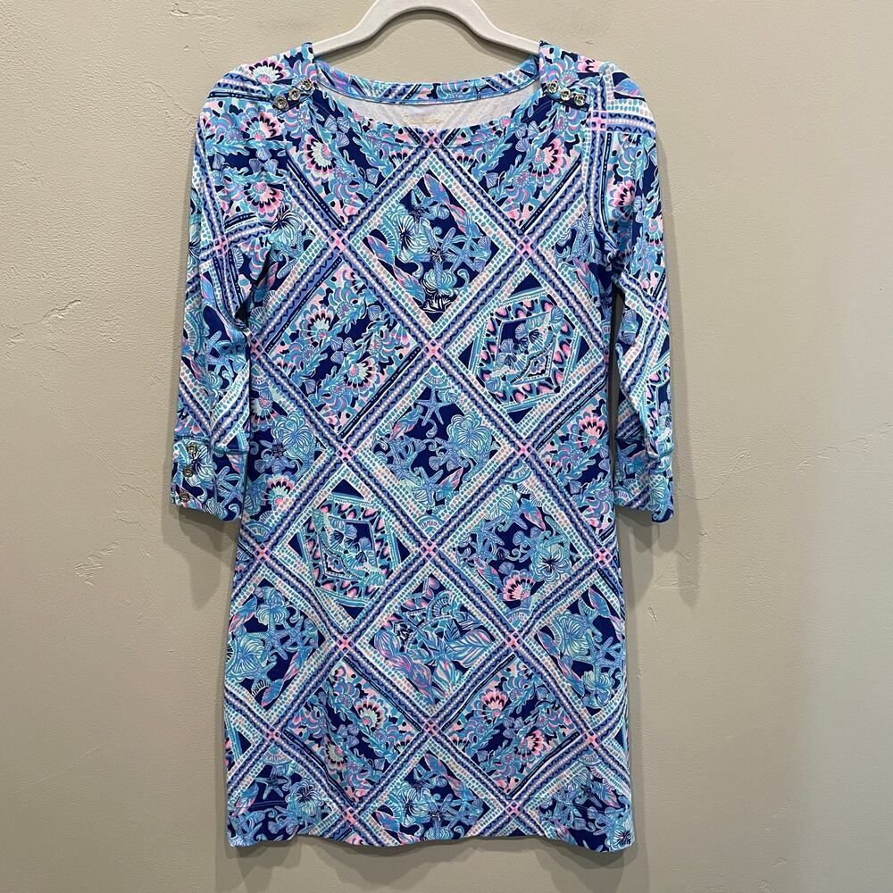 NWT Lilly Pulitzer UPF 50+ Sophie Dress Zanzibar Blue - Size: XS - Picture 2 of 9